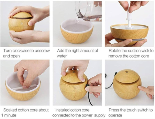Ultrasonic Aroma Humidifier ( 7 Color Changing LED Lights ) - Image 4