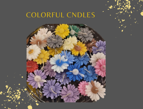 Daisy flower shape 1 pc scented candle colorful candles Home Décor $ Birthday Wedding ceremonies parties