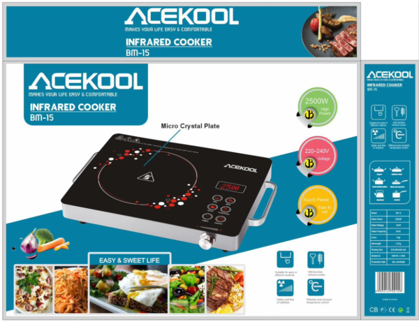 ACEKOOL infrared Cooker BM-15. Micro Crystal Plate