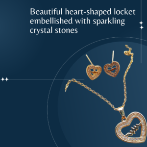 Heart Design set for girls Crystal Stones locket set